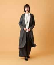 RLUED40470 HIROKO BIS GRANDE(ヒロコ ビス グランデ) 【大きいサイズ】ドレープワッシャーロング丈コート /洗える ダークグレー