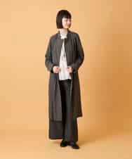 RLUED40470 HIROKO BIS GRANDE(ヒロコ ビス グランデ) 【大きいサイズ】ドレープワッシャーロング丈コート /洗える ダークグレー