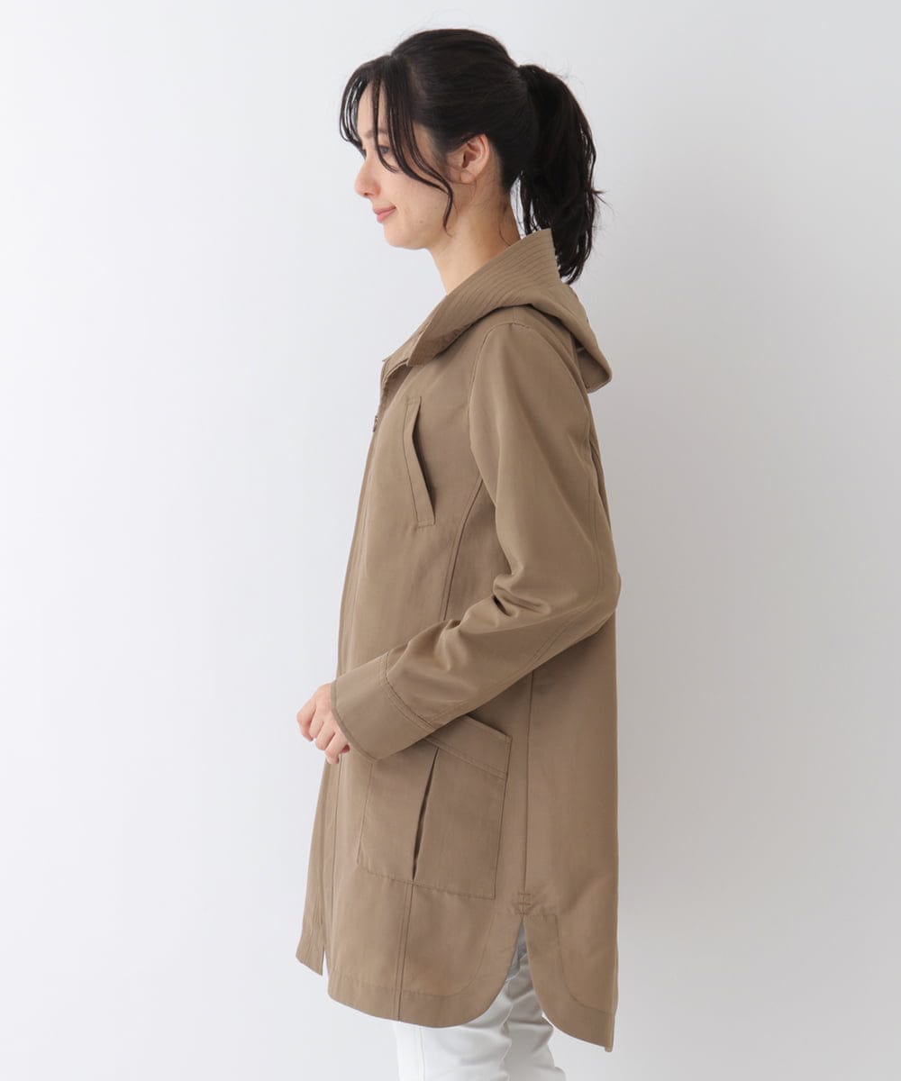 RLUES01550 HIROKO BIS GRANDE(ヒロコ ビス グランデ) ラウンドヘムステッチアクセントライトコート ベージュ