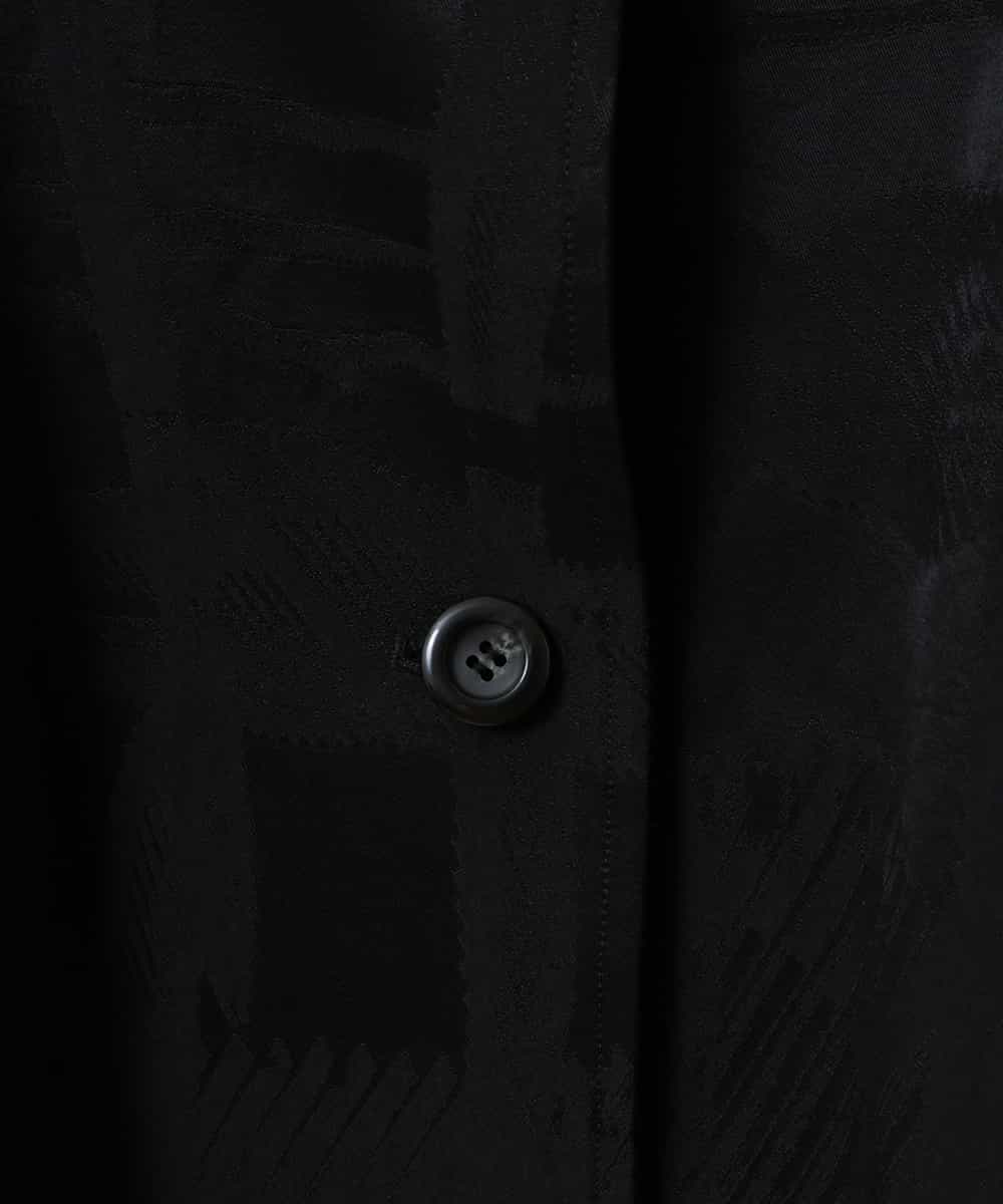 RLUEV10710 HIROKO BIS GRANDE(ヒロコ ビス グランデ) 【大きいサイズ】シャドーチェックニットジョイントコート /洗える ブラック