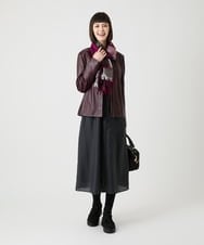 RLWLE05830 HIROKO BIS GRANDE(ヒロコ ビス グランデ) 【大きいサイズ】ラムレザーポンチジョイントジャケット ライトグレー
