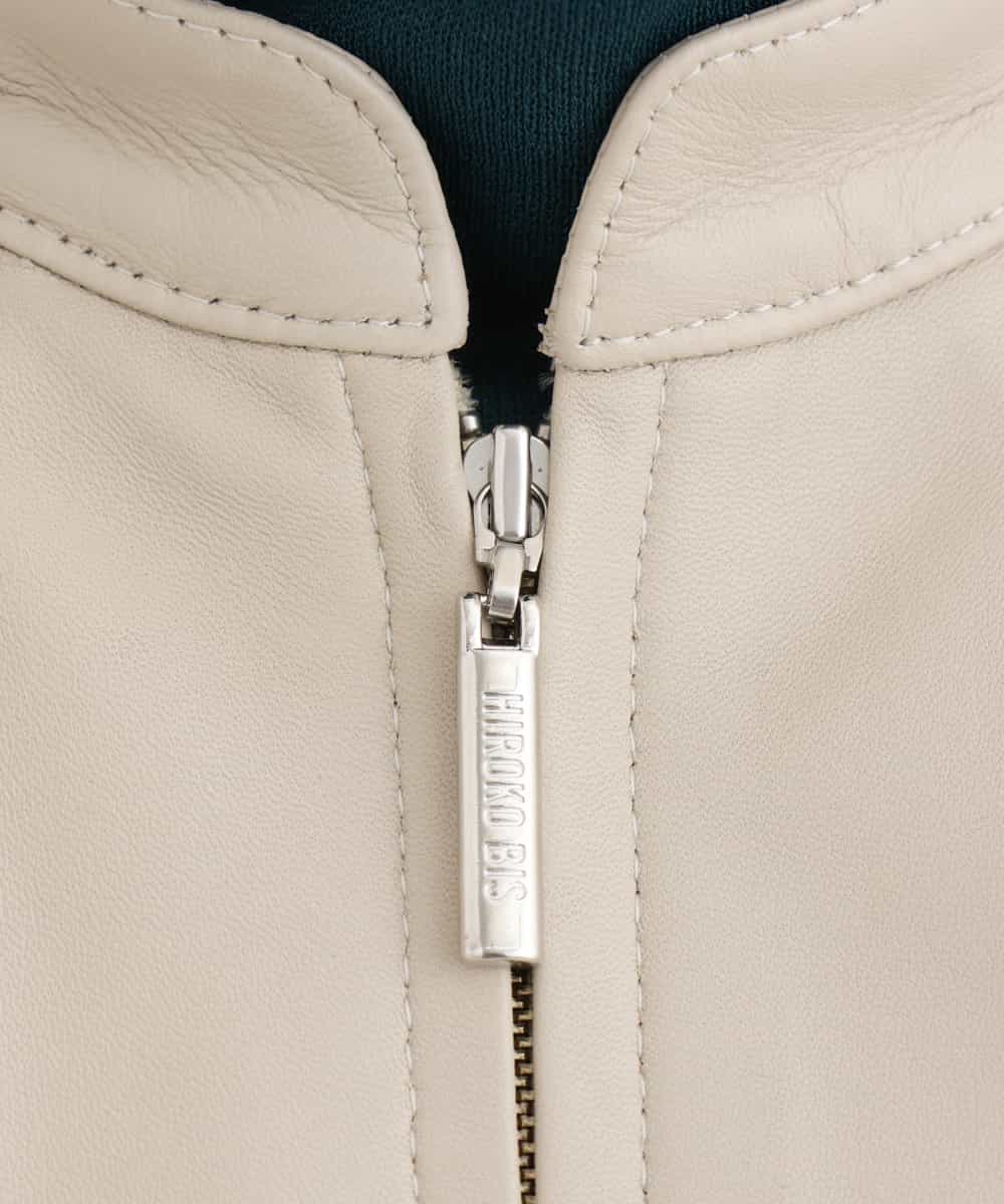 RLWLT01710 HIROKO BIS GRANDE(ヒロコ ビス グランデ) ラムレザータックデザインジャケット アイボリー
