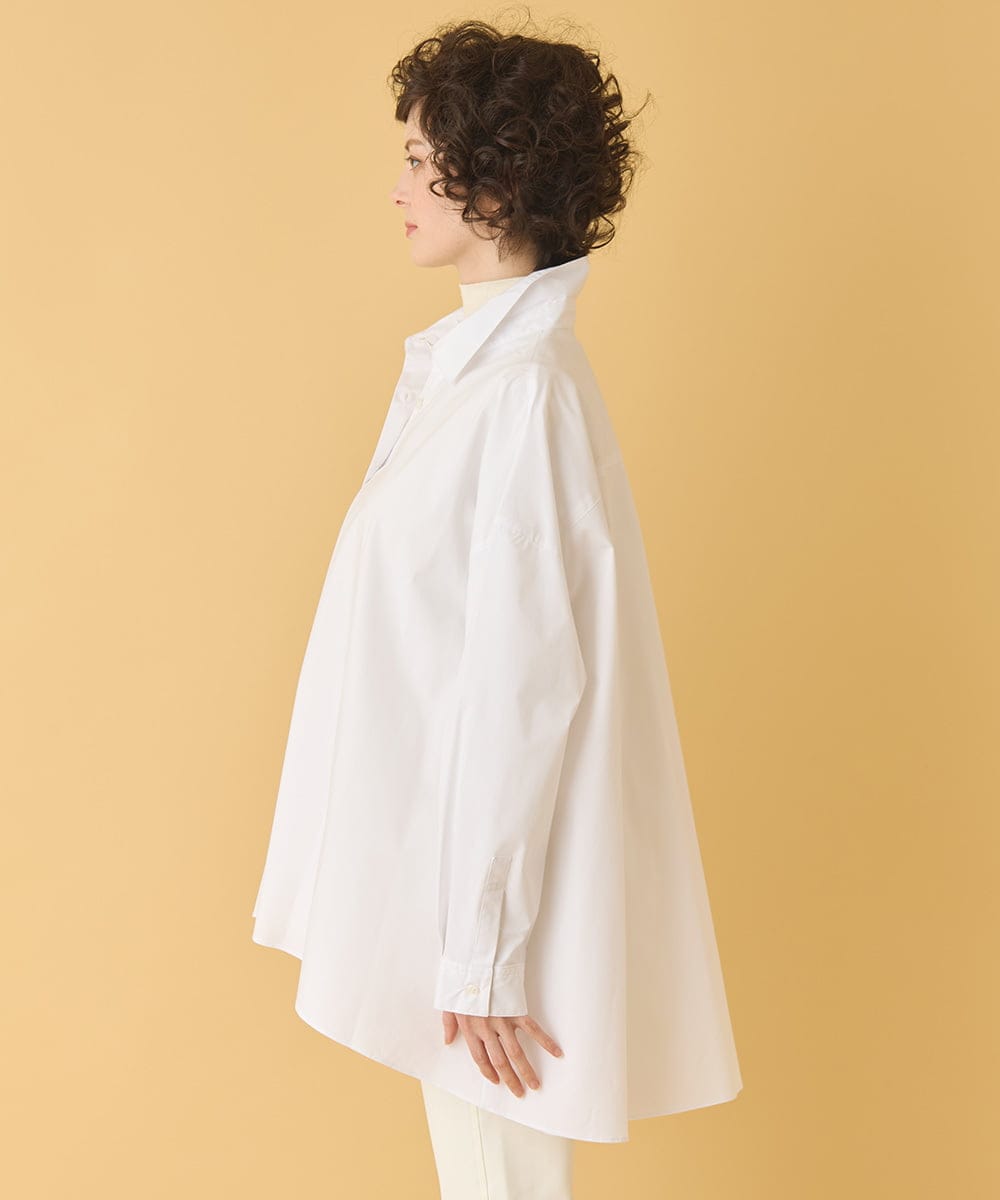 RMBAA65270 HIROKO BIS GRANDE(ヒロコ ビス グランデ) 【大きいサイズ】オーバーシルエットフレアシャツ /洗濯機で洗える ホワイト