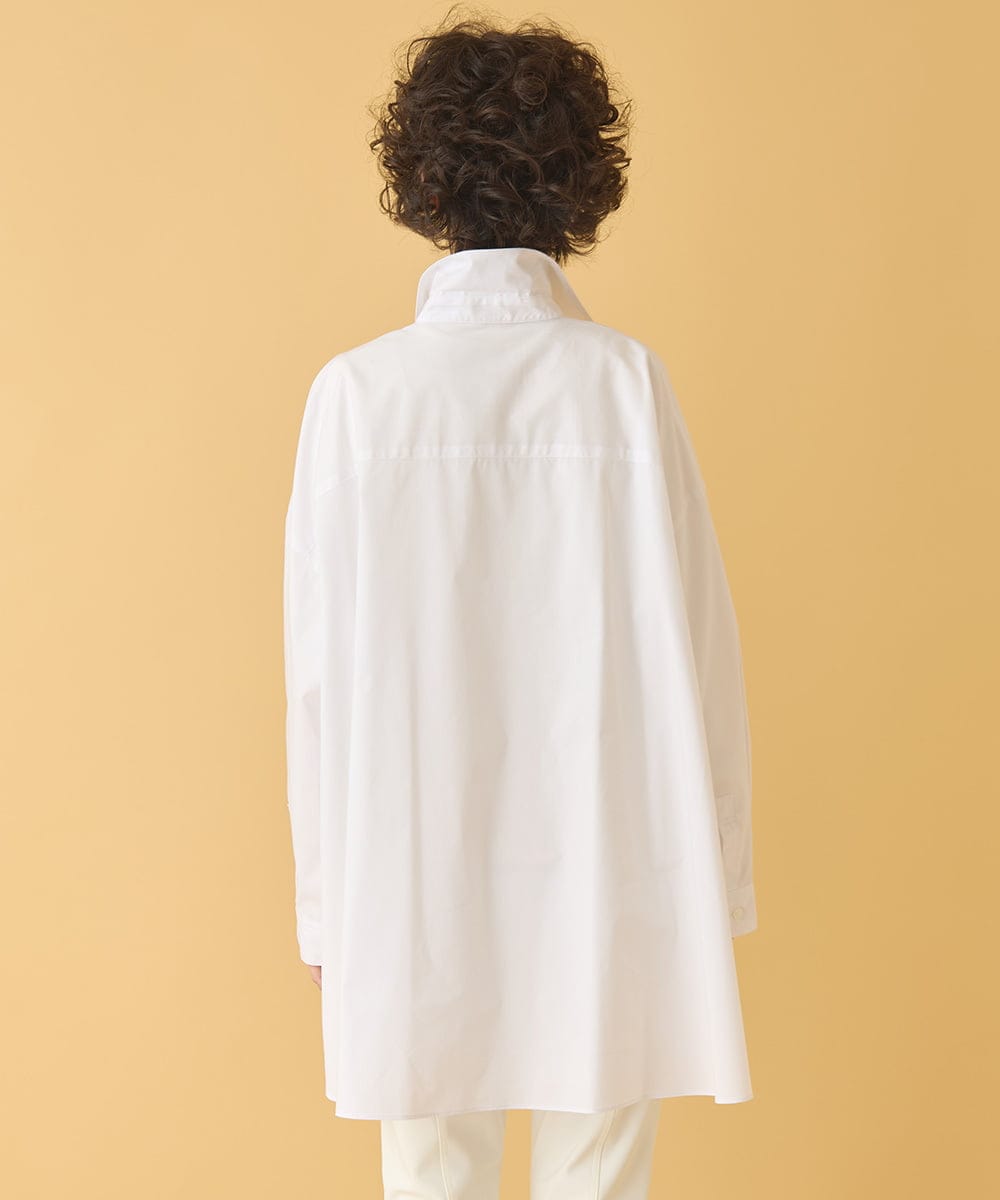 RMBAA65270 HIROKO BIS GRANDE(ヒロコ ビス グランデ) 【大きいサイズ】オーバーシルエットフレアシャツ /洗濯機で洗える ホワイト