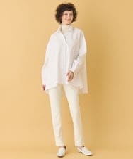 RMBAA65270 HIROKO BIS GRANDE(ヒロコ ビス グランデ) 【大きいサイズ】オーバーシルエットフレアシャツ /洗濯機で洗える ホワイト