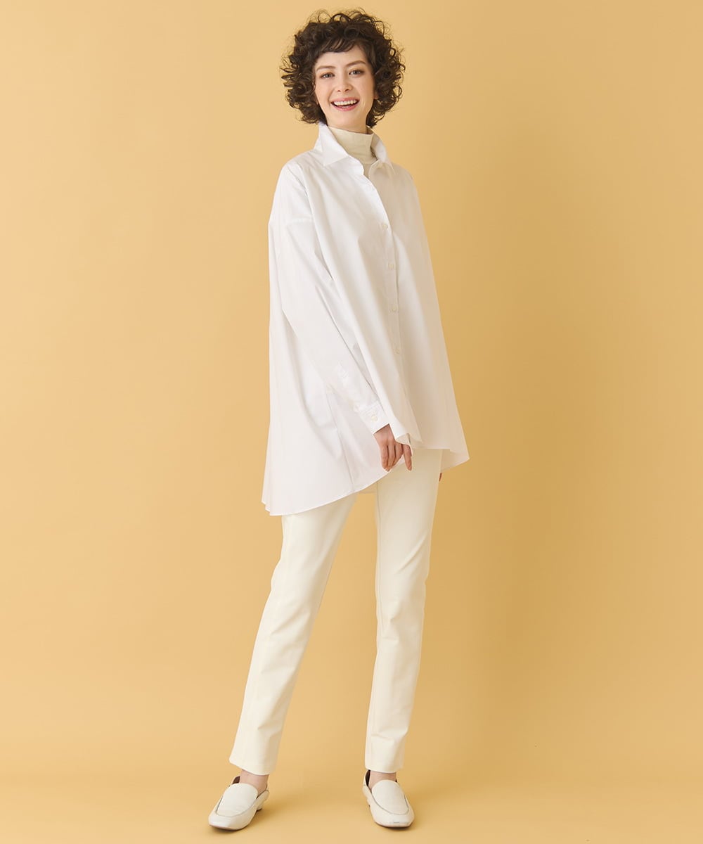 RMBAA65270 HIROKO BIS GRANDE(ヒロコ ビス グランデ) 【大きいサイズ】オーバーシルエットフレアシャツ /洗濯機で洗える ホワイト