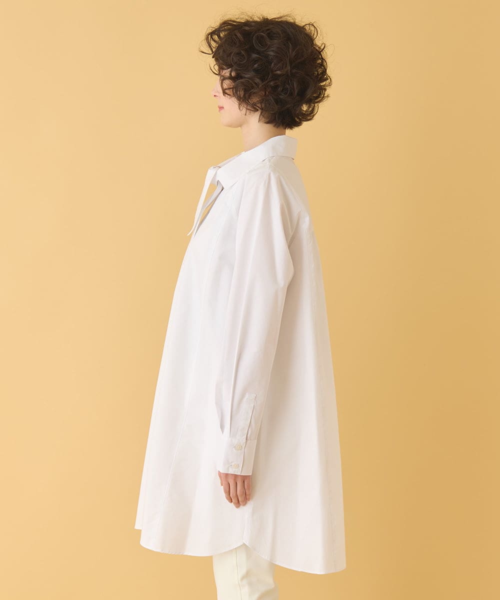 RMBAA66300 HIROKO BIS GRANDE(ヒロコ ビス グランデ) 【大きいサイズ】ボウネックチュニックシャツ /洗濯機で洗える ホワイト