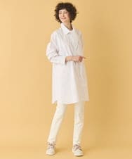 RMBAA66300 HIROKO BIS GRANDE(ヒロコ ビス グランデ) 【大きいサイズ】ボウネックチュニックシャツ /洗濯機で洗える ホワイト