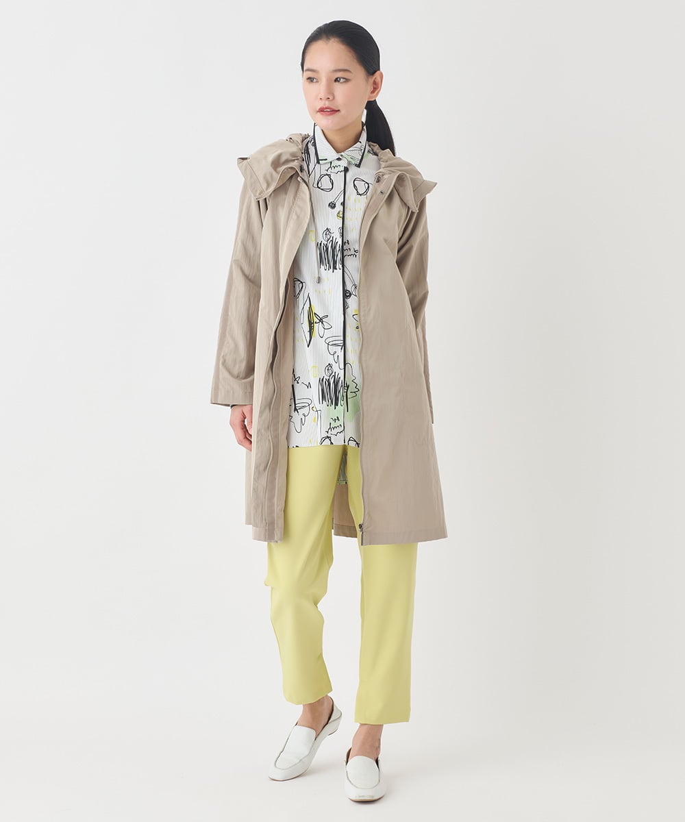 RMBDD51290 HIROKO BIS GRANDE(ヒロコ ビス グランデ) 【大きいサイズ】POPプリントストライプブラウス /洗濯機で洗える ホワイト