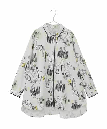 RMBDD51290  【大きいサイズ】POPプリントストライプブラウス