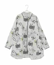 RMBDD51290 HIROKO BIS GRANDE(ヒロコ ビス グランデ) 【大きいサイズ】POPプリントストライプブラウス ホワイト