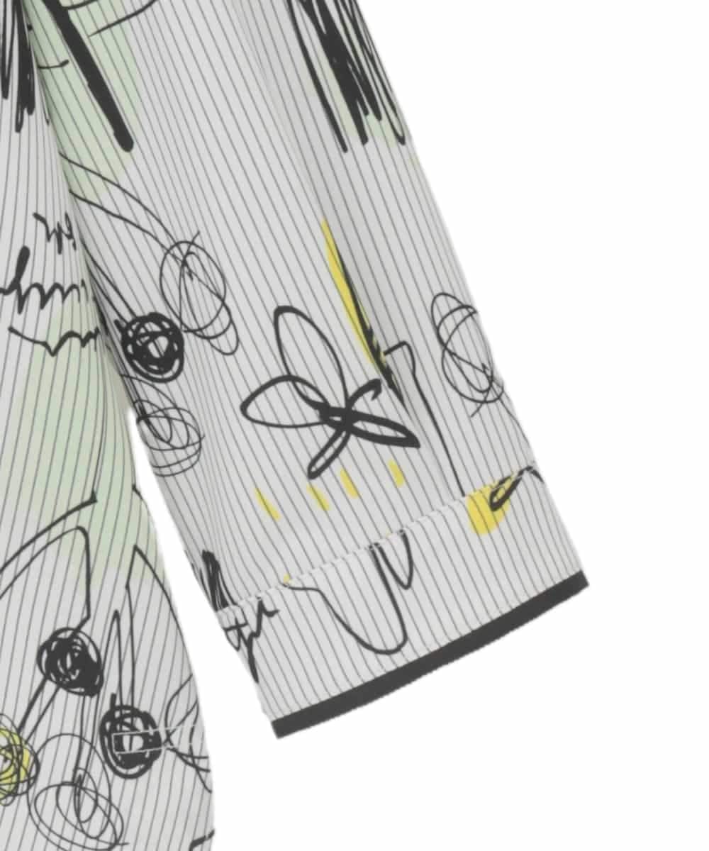 RMBDD51290 HIROKO BIS GRANDE(ヒロコ ビス グランデ) 【大きいサイズ】POPプリントストライプブラウス ホワイト