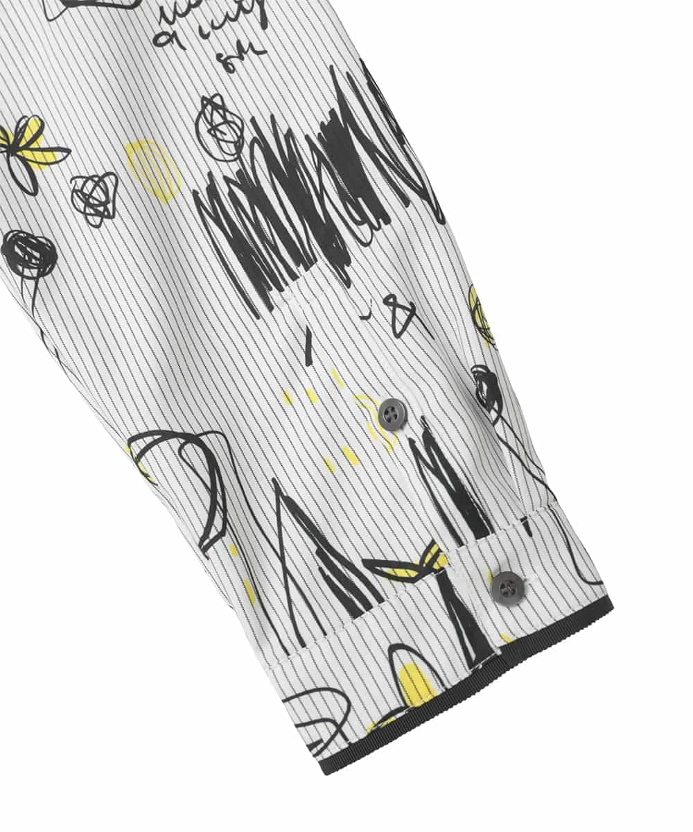 RMBDD51290 HIROKO BIS GRANDE(ヒロコ ビス グランデ) 【大きいサイズ】POPプリントストライプブラウス ホワイト