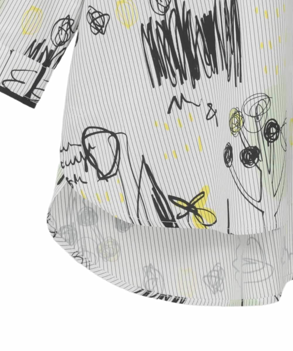 RMBDD51290 HIROKO BIS GRANDE(ヒロコ ビス グランデ) 【大きいサイズ】POPプリントストライプブラウス ホワイト