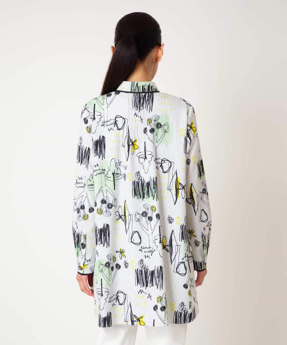 RMBDD51290 HIROKO BIS GRANDE(ヒロコ ビス グランデ) 【先行予約/大きいサイズ】POPプリントストライプブラウス ホワイト