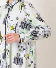 RMBDD51290 HIROKO BIS GRANDE(ヒロコ ビス グランデ) 【先行予約/大きいサイズ】POPプリントストライプブラウス ホワイト