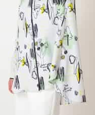 RMBDD51290 HIROKO BIS GRANDE(ヒロコ ビス グランデ) 【先行予約/大きいサイズ】POPプリントストライプブラウス ホワイト