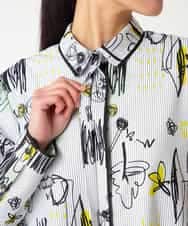 RMBDD51290 HIROKO BIS GRANDE(ヒロコ ビス グランデ) 【先行予約/大きいサイズ】POPプリントストライプブラウス ホワイト