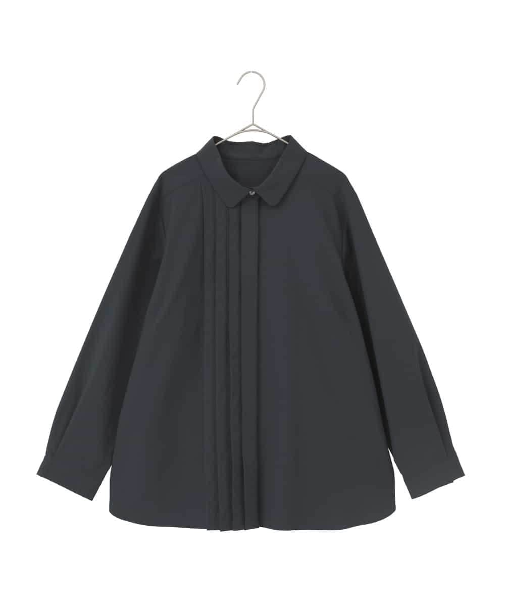 RMBDD70250 HIROKO BIS GRANDE(ヒロコ ビス グランデ) 【大きいサイズ】タックデザインタイプライターシャツ ネイビー