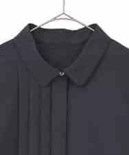 RMBDD70250 HIROKO BIS GRANDE(ヒロコ ビス グランデ) 【大きいサイズ】タックデザインタイプライターシャツ ネイビー