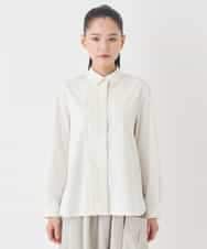 RMBDD70250 HIROKO BIS GRANDE(ヒロコ ビス グランデ) 【大きいサイズ】タックデザインタイプライターシャツ ネイビー