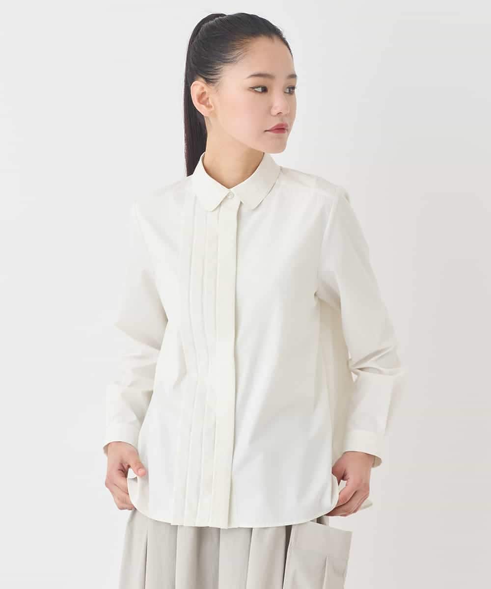 RMBDD70250 HIROKO BIS GRANDE(ヒロコ ビス グランデ) 【大きいサイズ】タックデザインタイプライターシャツ ネイビー