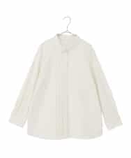 RMBDD70250 HIROKO BIS GRANDE(ヒロコ ビス グランデ) 【大きいサイズ】タックデザインタイプライターシャツ ホワイト