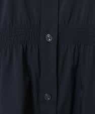 RMBDV64350 HIROKO BIS GRANDE(ヒロコ ビス グランデ) 【大きいサイズ】シャーリングデザインロングシャツ /洗濯機で洗える ネイビー