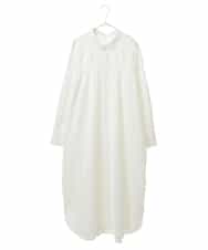 RMBDV64350 HIROKO BIS GRANDE(ヒロコ ビス グランデ) 【大きいサイズ】シャーリングデザインロングシャツ /洗濯機で洗える ホワイト
