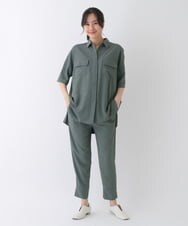 RMBFT70250 HIROKO BIS GRANDE(ヒロコ ビス グランデ) 【洗える】コンフォートオーバーシルエットシャツ カーキ