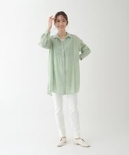 RMBGS61210 HIROKO BIS GRANDE(ヒロコ ビス グランデ) 【洗える】ピンタックリネンチュニックシャツ ネイビー