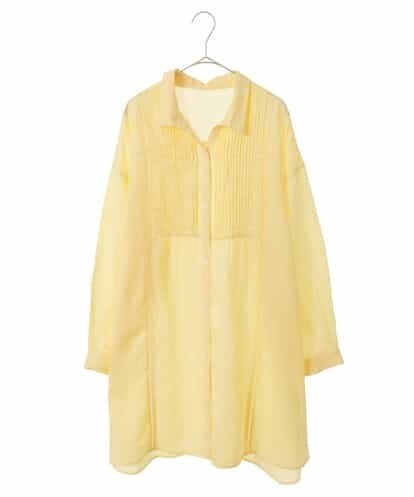 RMBGS61210  【洗える】ピンタックリネンチュニックシャツ