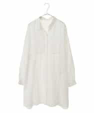 RMBGS61210 HIROKO BIS GRANDE(ヒロコ ビス グランデ) 【洗える】ピンタックリネンチュニックシャツ ホワイト