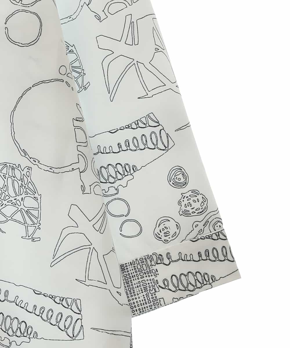 RMBGW65310 HIROKO BIS GRANDE(ヒロコ ビス グランデ) 【大きいサイズ】幾何学POPチュニックシャツ /洗濯機で洗える ホワイト