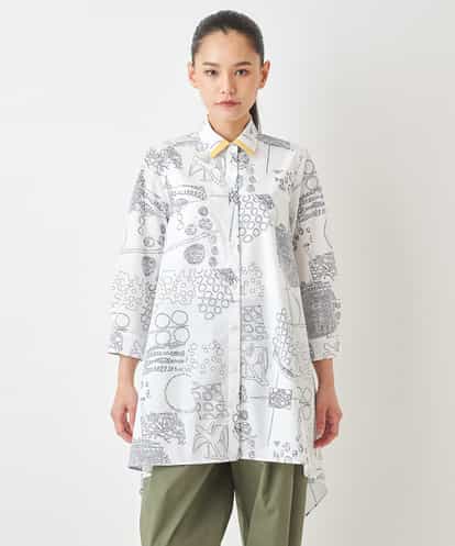 RMBGW65310 HIROKO BIS GRANDE 【大きいサイズ】幾何学POPチュニックシャツ