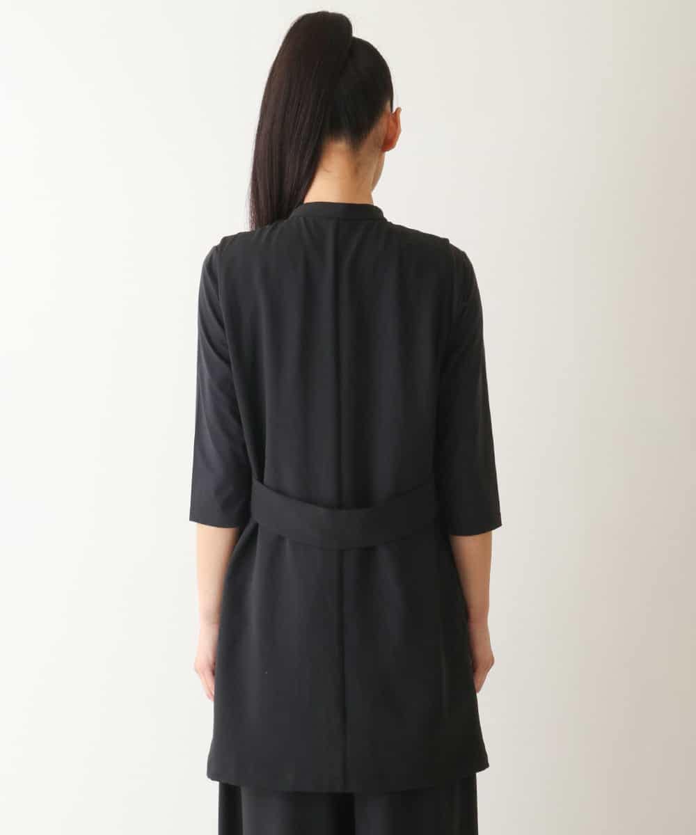 RMBIB60290 HIROKO BIS GRANDE(ヒロコ ビス グランデ) 【数量限定予約商品/大きいサイズ/接触冷感/UVカット/吸汗速乾】サイドメッシュデザインジレ /洗濯機で洗える ブラック