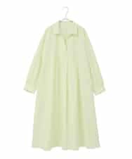 RMEDD71310 HIROKO BIS GRANDE(ヒロコ ビス グランデ) 【大きいサイズ】タイプライターシャツワンピース ライトイエロー