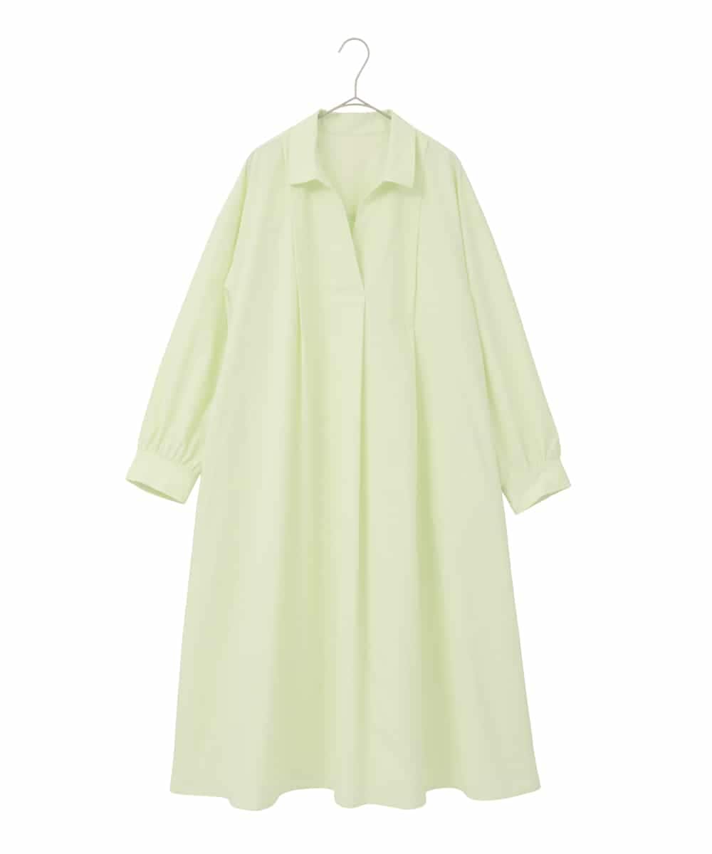 RMEDD71310 HIROKO BIS GRANDE(ヒロコ ビス グランデ) 【大きいサイズ】タイプライターシャツワンピース ライトイエロー
