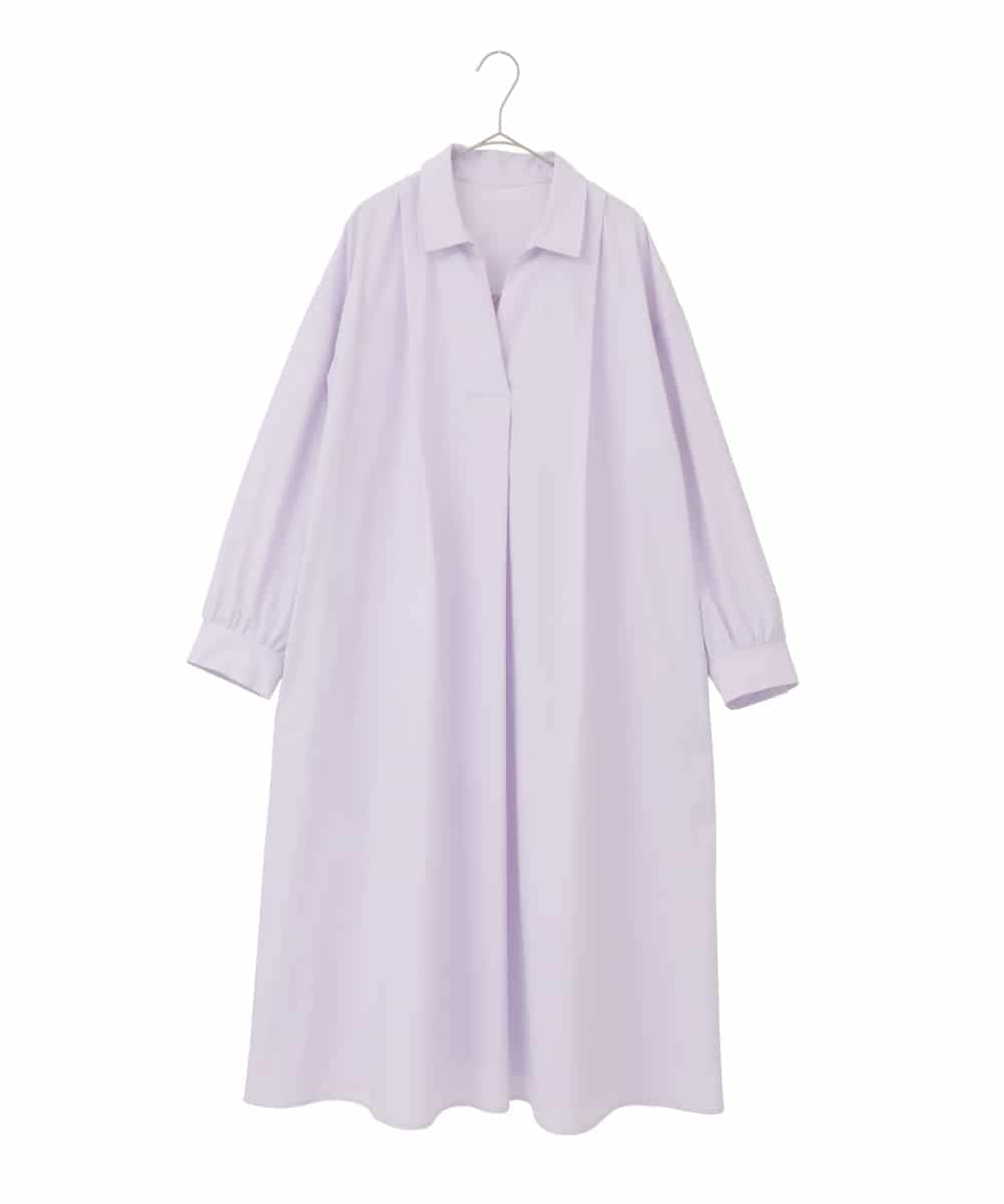 RMEDD71310 HIROKO BIS GRANDE(ヒロコ ビス グランデ) 【大きいサイズ】タイプライターシャツワンピース ラベンダー