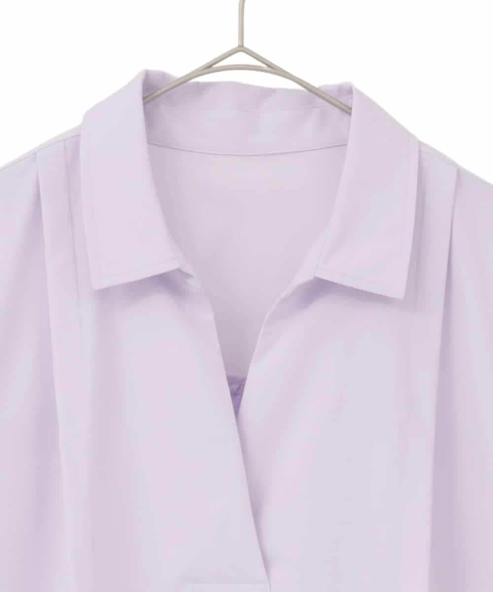 RMEDD71310 HIROKO BIS GRANDE(ヒロコ ビス グランデ) 【大きいサイズ】タイプライターシャツワンピース ラベンダー