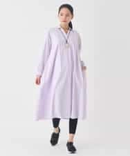 RMEDD71310 HIROKO BIS GRANDE(ヒロコ ビス グランデ) 【大きいサイズ】タイプライターシャツワンピース ラベンダー