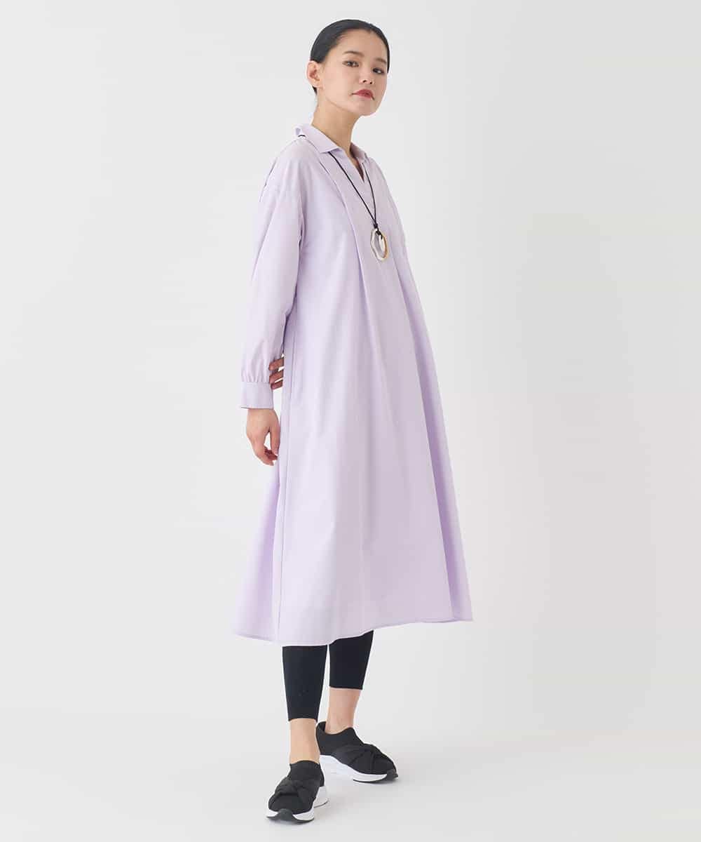 RMEDD71310 HIROKO BIS GRANDE(ヒロコ ビス グランデ) 【大きいサイズ】タイプライターシャツワンピース ラベンダー