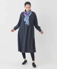 RMEDD71310 HIROKO BIS GRANDE(ヒロコ ビス グランデ) 【大きいサイズ】タイプライターシャツワンピース ラベンダー