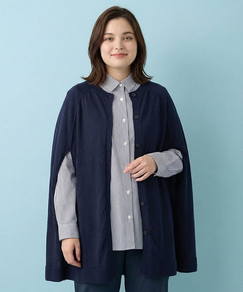 RMFAA62250 HIROKO BIS GRANDE(ヒロコ ビス グランデ) 【大きいサイズ】ホールガーメントニットカーディガン ネイビー