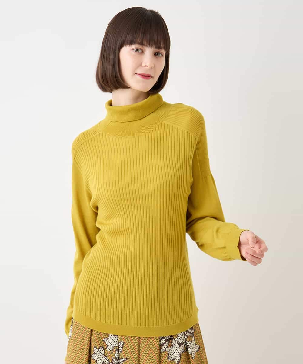 RMFAA63210 HIROKO BIS GRANDE(ヒロコ ビス グランデ) 【大きいサイズ】ホールガーメントプルオーバー イエロー