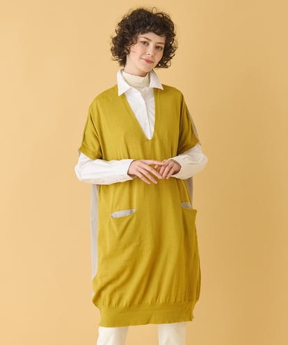 RMFAA64280 HIROKO BIS GRANDE 【大きいサイズ】ホールガーメントリブニットジレ