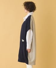 RMFAA64280 HIROKO BIS GRANDE(ヒロコ ビス グランデ) 【大きいサイズ】ホールガーメントリブニットジレ ネイビー