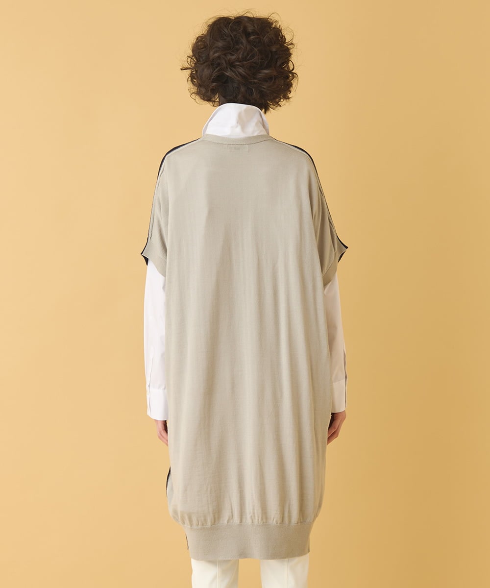 RMFAA64280 HIROKO BIS GRANDE(ヒロコ ビス グランデ) 【大きいサイズ】ホールガーメントリブニットジレ ネイビー