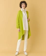 RMFAB67280 HIROKO BIS GRANDE(ヒロコ ビス グランデ) 【大きいサイズ】ホールガーメントロングカーディガン グリニッシュイエロー 