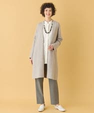 RMFAB67280 HIROKO BIS GRANDE(ヒロコ ビス グランデ) 【大きいサイズ】ホールガーメントロングカーディガン グリニッシュイエロー 